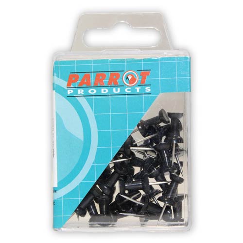 Push Pins (Boxed 30 - Black) Push Pins (Boxed 30 - Black) [Office Stock]