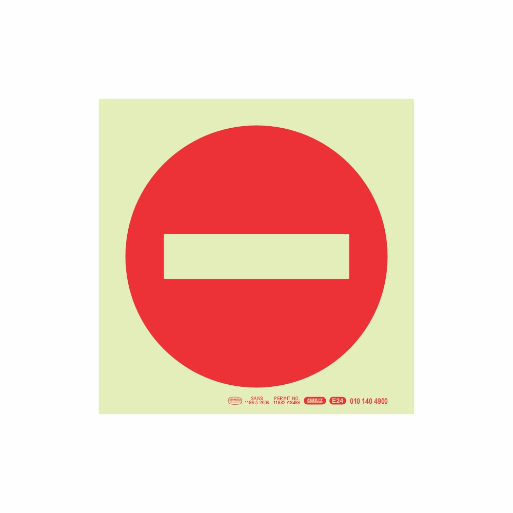 PHOTOLUMINESCENT 190MM SAFETY SIGN -NO ENTRY SYMBOL PHOTOLUMINESCENT 190MM SAFETY SIGN -NO ENTRY SYMBOL [Office Stock]