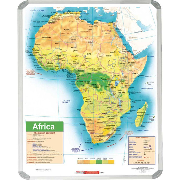 Africa General Educational Map (1500*1200mm) Africa General Educational Map (1500*1200mm) [Office Stock]