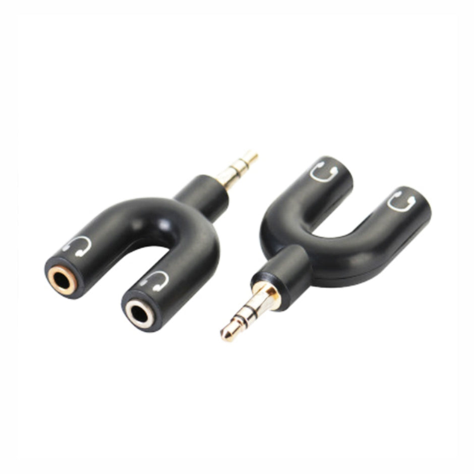 3.5mm Male Audio Jack - 2 x 3.5mm Female Audio Jack Adaptor 3.5mm Male Audio Jack - 2 x 3.5mm Female Audio Jack Adaptor [Office Stock]