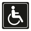 Disabled Toilet Symbolic Sign - White Printed on Black ACP (150 x 150mm) Disabled Toilet Symbolic Sign - White Printed on Black ACP (150 x 150mm) [Office Stock]