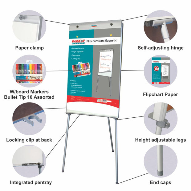 FLIPCHART NON MAGNETIC STANDARD 1000*640MM RETAIL