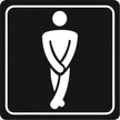 Gents Toilet Symbolic Sign - White Printed on Black ACP (150 x 150mm) Gents Toilet Symbolic Sign - White Printed on Black ACP (150 x 150mm) [Office Stock]