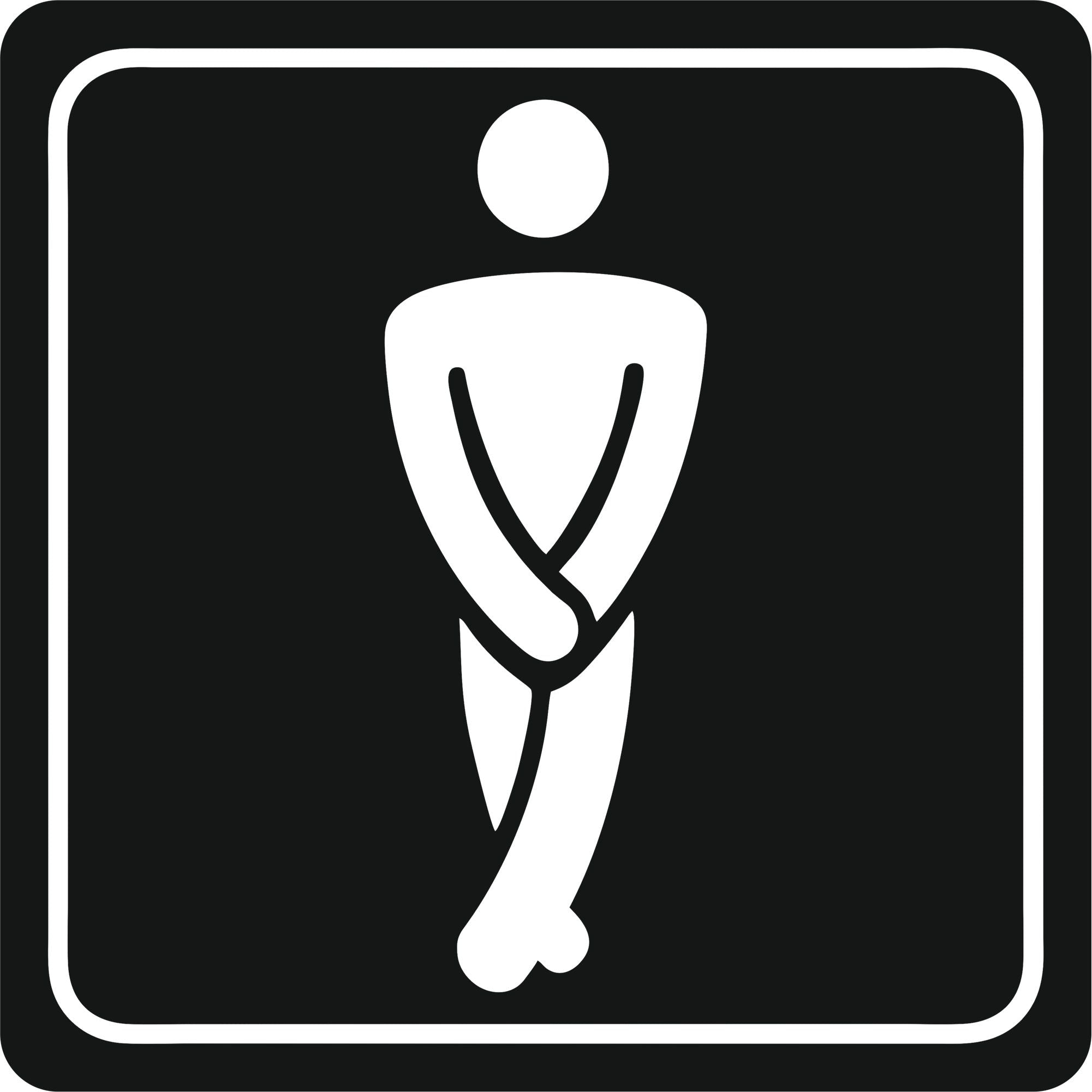 Gents Toilet Symbolic Sign - White Printed on Black ACP (150 x 150mm) Gents Toilet Symbolic Sign - White Printed on Black ACP (150 x 150mm) [Office Stock]