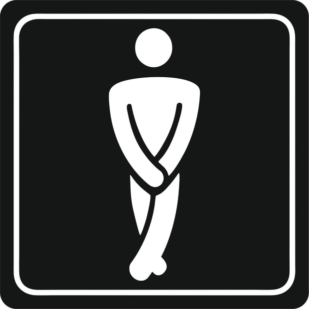 Gents Toilet Symbolic Sign - White Printed on Black ACP (150 x 150mm) Gents Toilet Symbolic Sign - White Printed on Black ACP (150 x 150mm) [Office Stock]