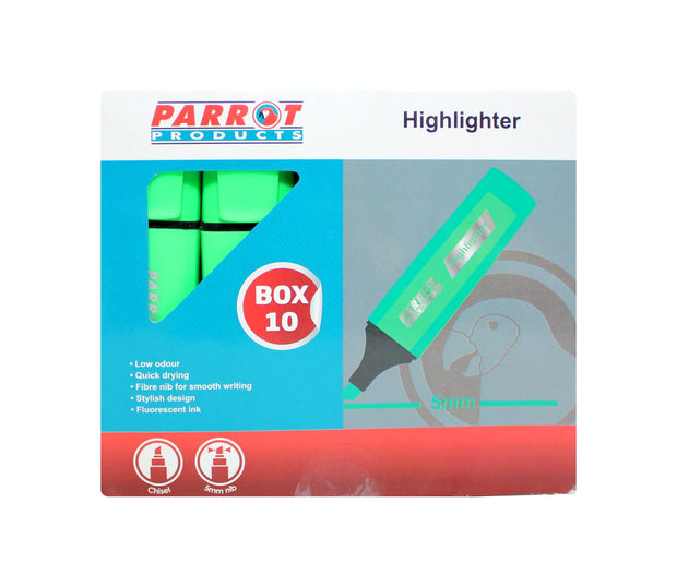 Highlighter Marker Box (10 Markers - Green)