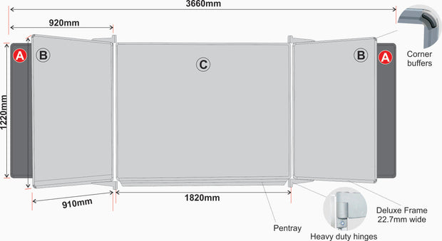 EDUCATIONAL BOARD SIDE PANEL 1220*1220 MAG WHITE SQUARES