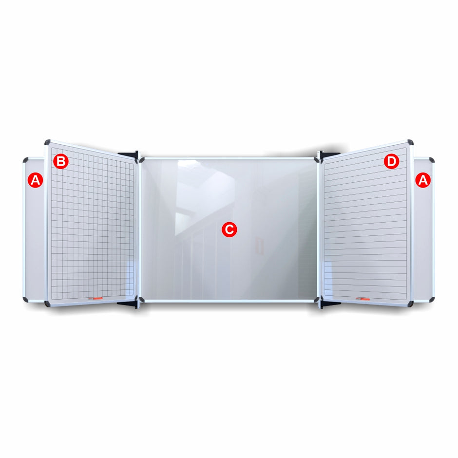 Educational Board Magnetic Whiteboard (1220*1210 - Squares 1 Side - Swing Leaf - Option B) Educational Board Magnetic Whiteboard (1220*1210 - Squares 1 Side - Swing Leaf - Option B) [Office Stock]