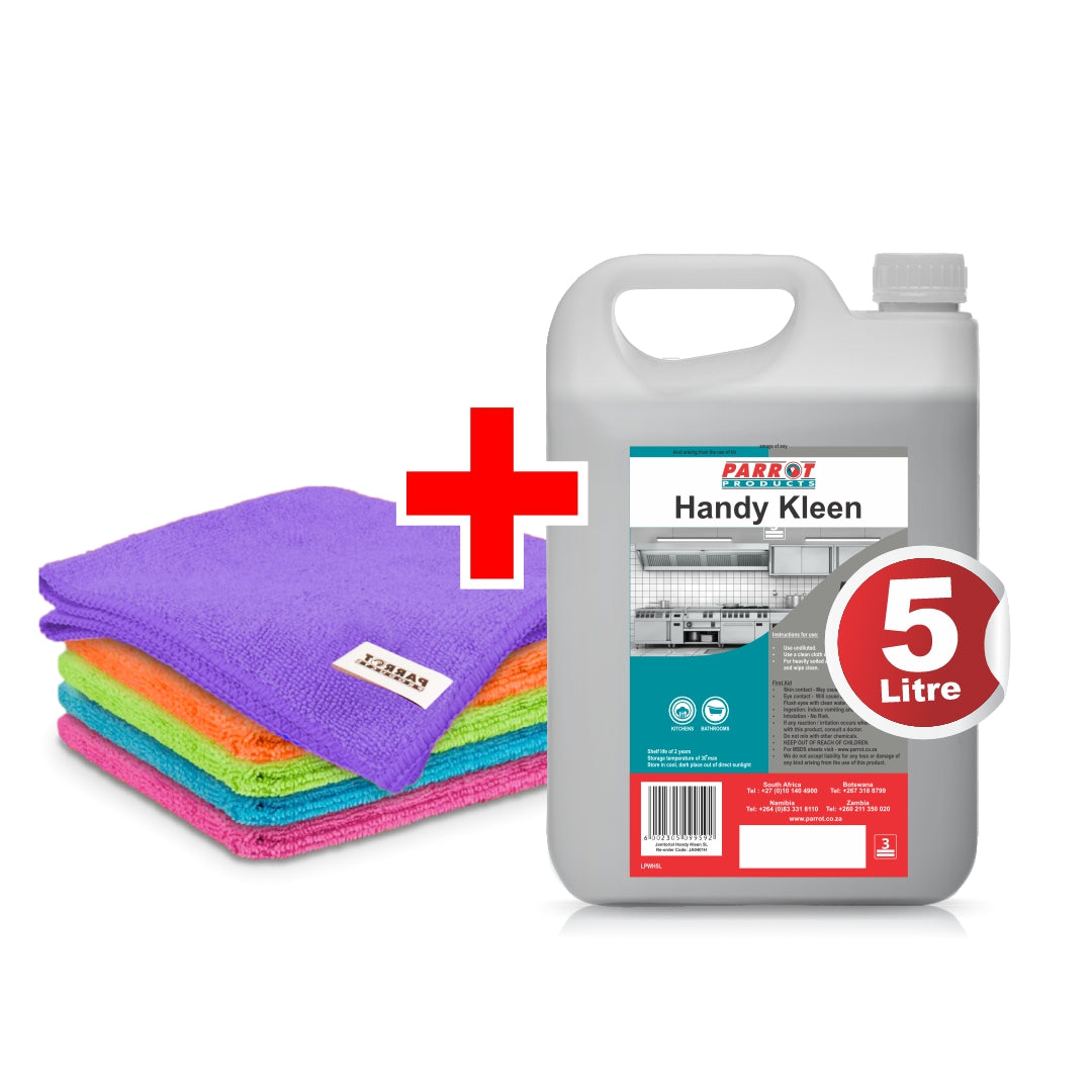 5l Handy Kleen & Microfibre Cloths 5l Handy Kleen & Microfibre Cloths [Office Stock]