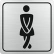 Ladies Toilet Symbolic Sign - Black Printed on Brushed Aluminium ACP (150 x 150mm) Ladies Toilet Symbolic Sign - Black Printed on Brushed Aluminium ACP (150 x 150mm) [Office Stock]