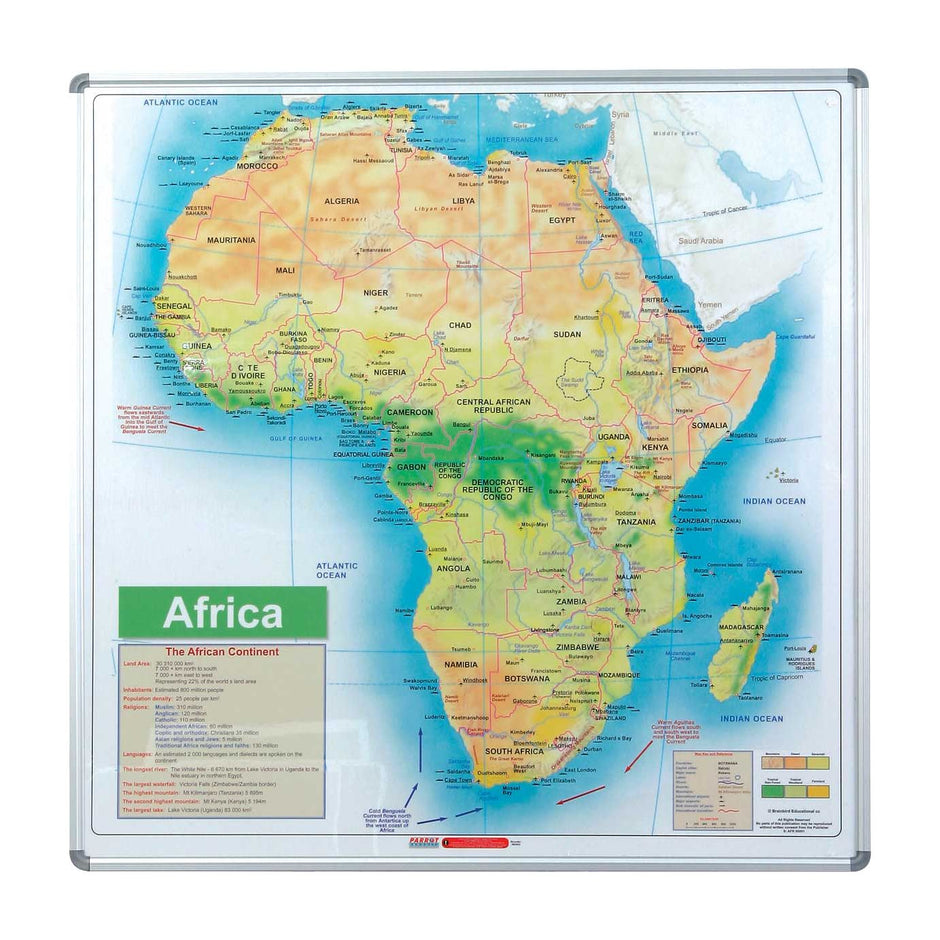 Map Board - Africa (1230*1230mm - Magnetic White) Map Board - Africa (1230*1230mm - Magnetic White) [Office Stock]