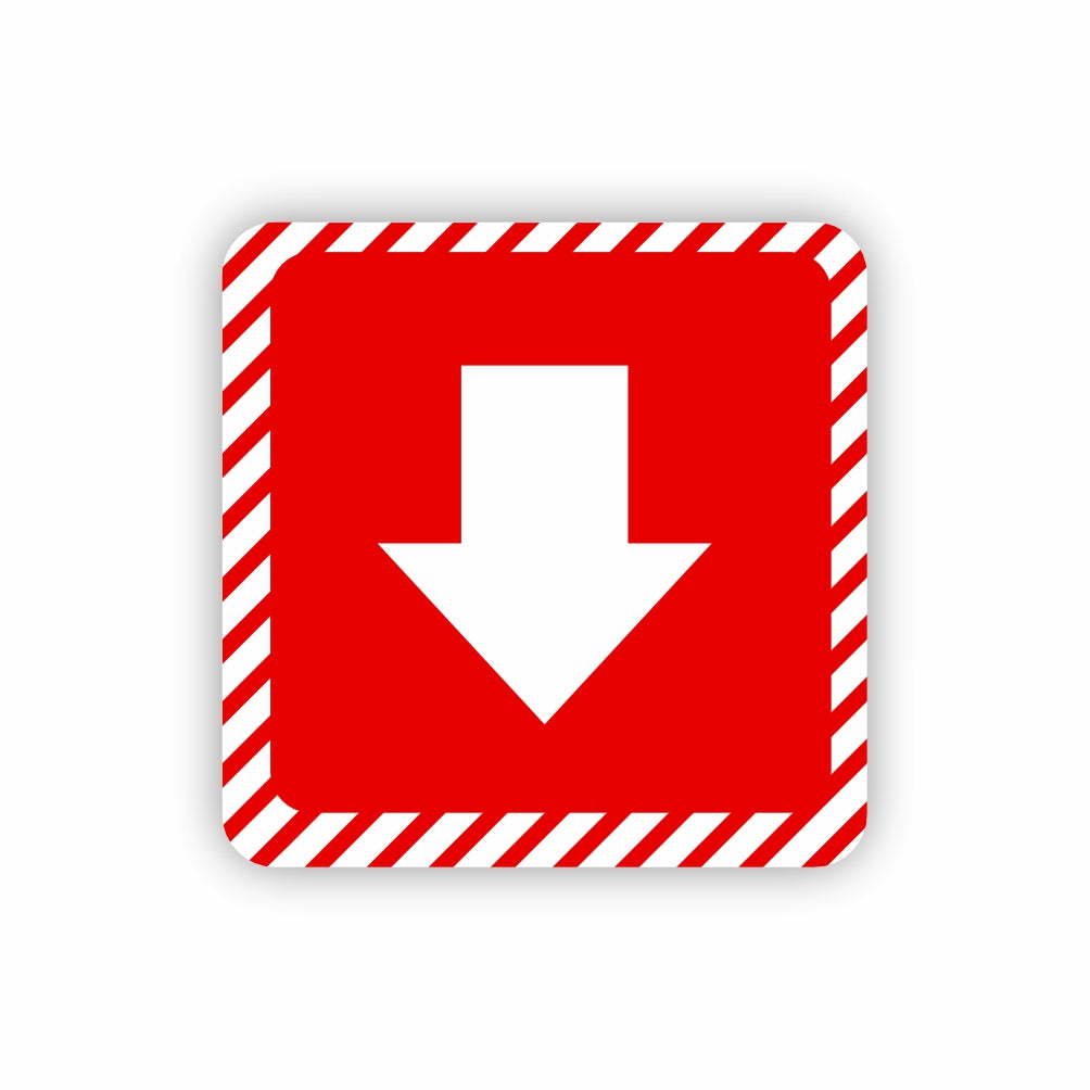 White Arrow with Red Symbolic Sign on White ACP (150 x 150mm) White Arrow with Red Symbolic Sign on White ACP (150 x 150mm) [Office Stock]