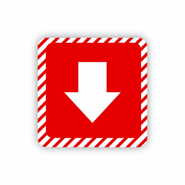 White Arrow with Red Symbolic Sign on White ACP (150 x 150mm) White Arrow with Red Symbolic Sign on White ACP (150 x 150mm) [Office Stock]