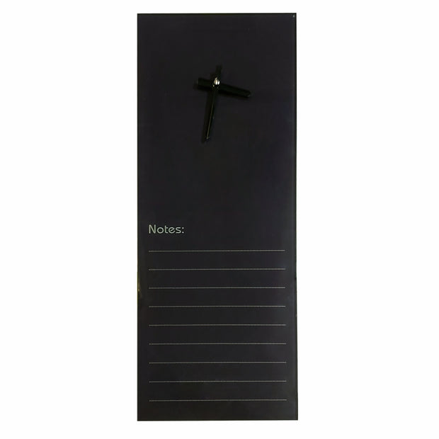 Glass Clock With Notes (200 x 580mm - Black) Glass Clock With Notes (200 x 580mm - Black) [Office Stock]