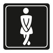 Ladies Toilet Symbolic Sign - White Printed on Black ACP (150 x 150mm) Ladies Toilet Symbolic Sign - White Printed on Black ACP (150 x 150mm) [Office Stock]