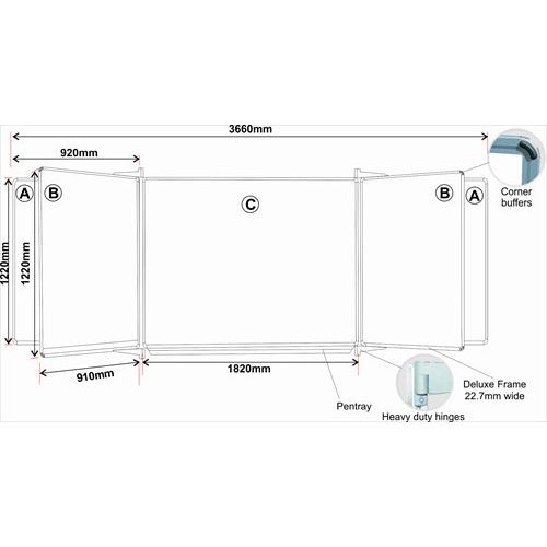 Educational Board Magnetic Whiteboard (1220*910 - Squares and Lines - Swing Leaf - Option B).