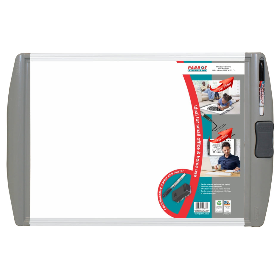 Slimline Non-Magnetic Whiteboard (600*450mm - Retail) Slimline Non-Magnetic Whiteboard (600*450mm - Retail) [Office Stock]