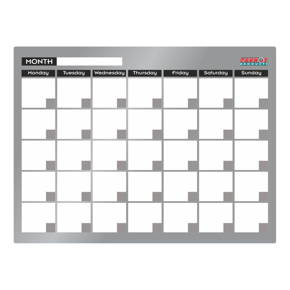 Cast Acrylic Monthly Planner (Cast Acrylic - 600 x 450mm) Cast Acrylic Monthly Planner (Cast Acrylic - 600 x 450mm) [Office Stock]