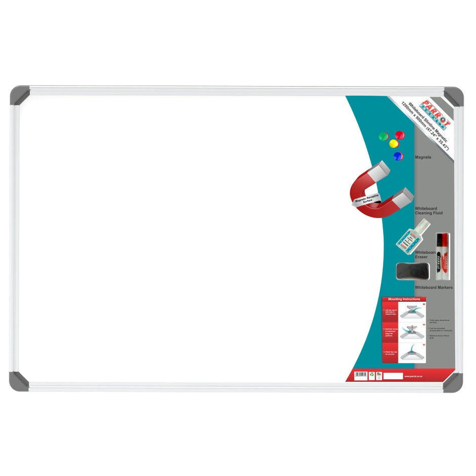 Slimline Magnetic Whiteboard (1200*900mm - Retail) Slimline Magnetic Whiteboard (1200*900mm - Retail) [Office Stock]