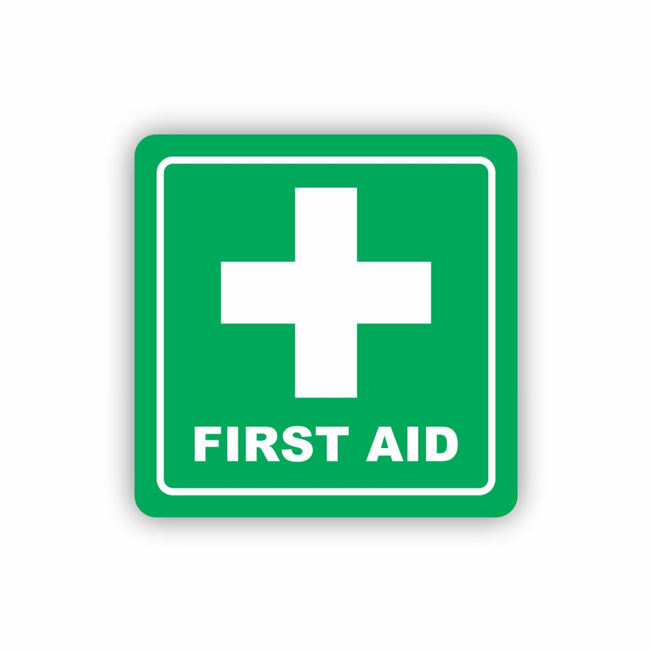 Green First Aid Symbolic Sign - Printed on White ACP (150 x 150mm) Green First Aid Symbolic Sign - Printed on White ACP (150 x 150mm) [Office Stock]