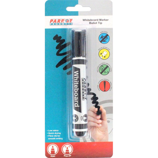 Whiteboard Marker (Bullet Tip - Carded - Black) Whiteboard Marker (Bullet Tip - Carded - Black) [Office Stock]