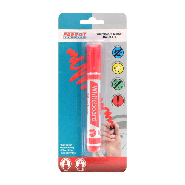 Whiteboard Marker (Bullet Tip - Carded - Red) Whiteboard Marker (Bullet Tip - Carded - Red) [Office Stock]