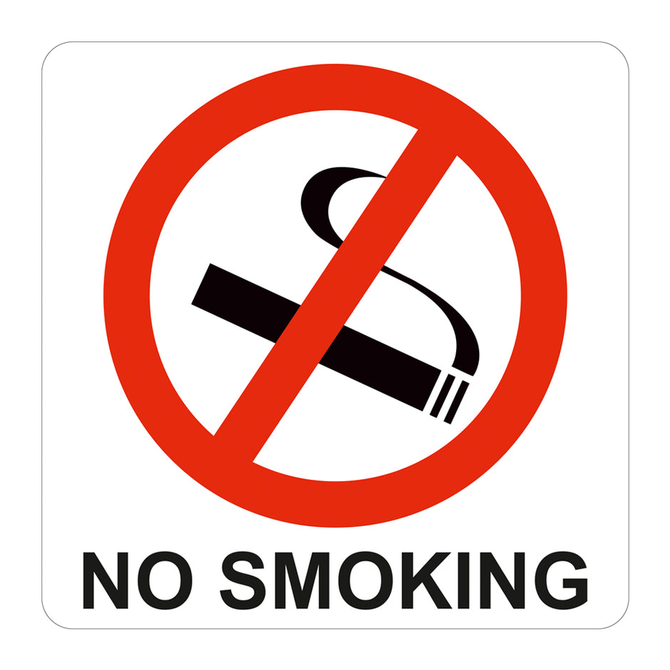 No Smoking Symbolic Sign - Printed on White ACP (150 x 150mm) No Smoking Symbolic Sign - Printed on White ACP (150 x 150mm) [Office Stock]