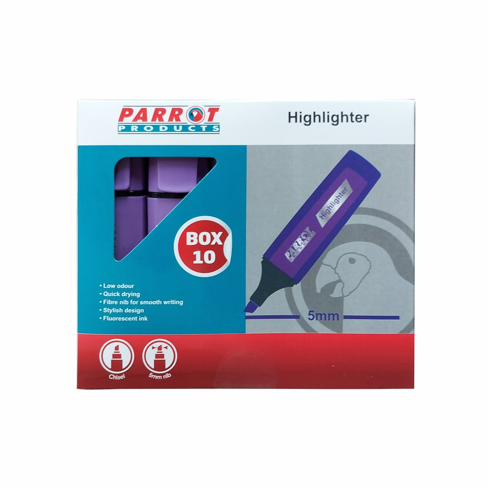 Highlighter Marker Box (10 Markers - Purple) Highlighter Marker Box (10 Markers - Purple) [Office Stock]