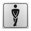 Gents Toilet Symbolic Sign - Black Printed on Brushed Aluminium ACP (150 x 150mm) Gents Toilet Symbolic Sign - Black Printed on Brushed Aluminium ACP (150 x 150mm) [Office Stock]