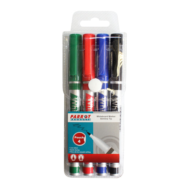 Whiteboard Marker (Slimline Tip - Pouch 4) Whiteboard Marker (Slimline Tip - Pouch 4) [Office Stock]