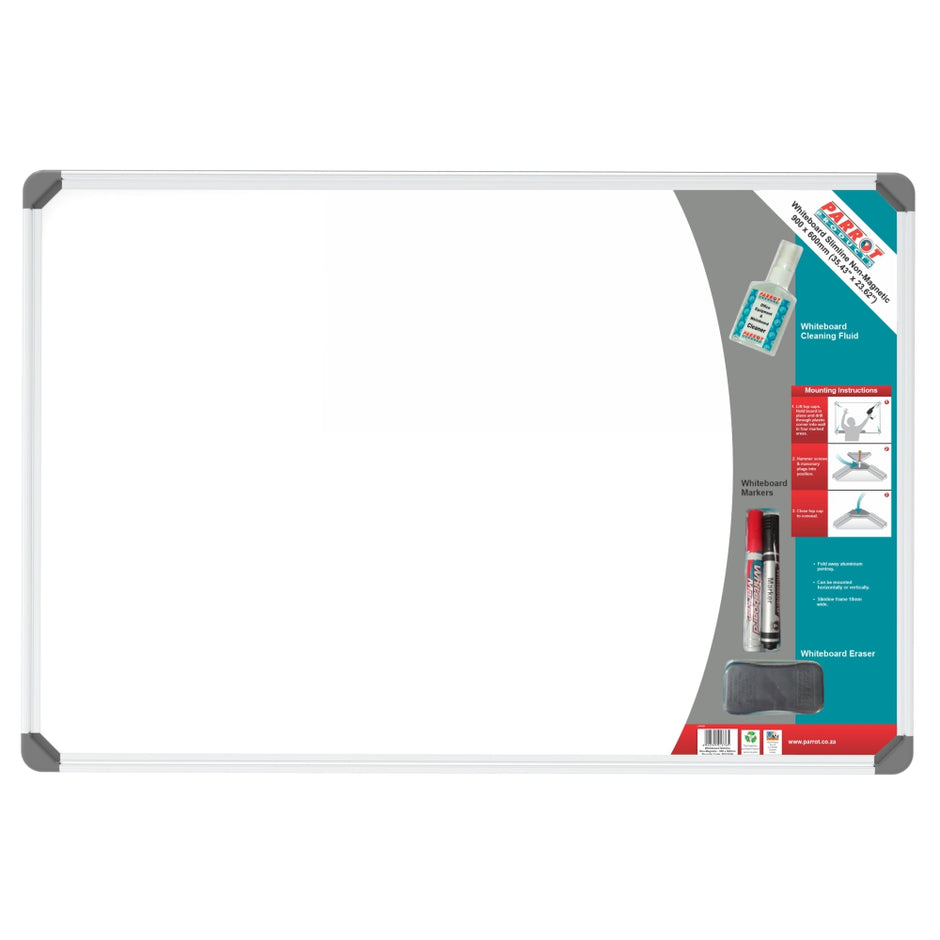 Slimline Non-Magnetic Whiteboard (900*600mm - Retail) Slimline Non-Magnetic Whiteboard (900*600mm - Retail) [Office Stock]