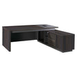 2000mm Dark Oak Executive Desk with Matching Fixed Credenza