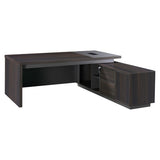 2000mm Dark Oak Executive Desk with Matching Fixed Credenza