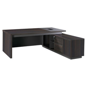 2000mm Dark Oak Executive Desk with Matching Fixed Credenza