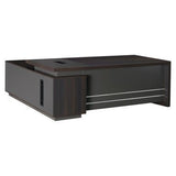 2000mm Dark Oak Executive Desk with Matching Fixed Credenza