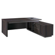 2000mm Dark Oak Executive Desk with Matching Fixed Credenza