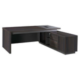 2000mm Dark Oak Executive Desk with Matching Fixed Credenza