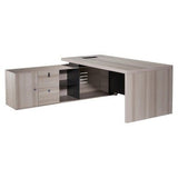 2000mm Light Oak Executive Desk with Matching Fixed Credenza