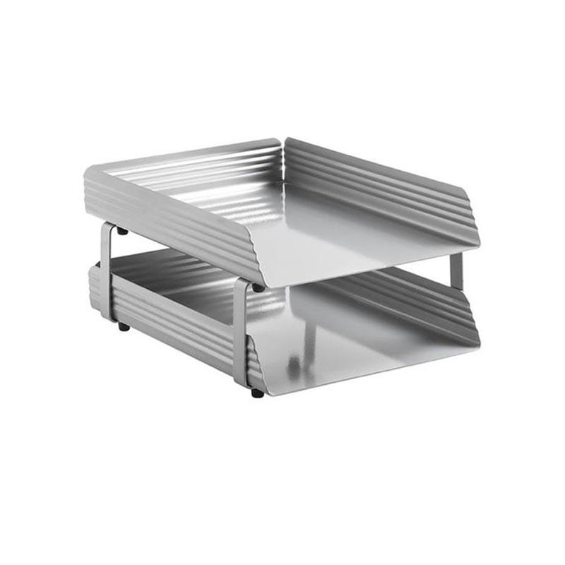 Fluted Steel Letter Tray 2 Tier