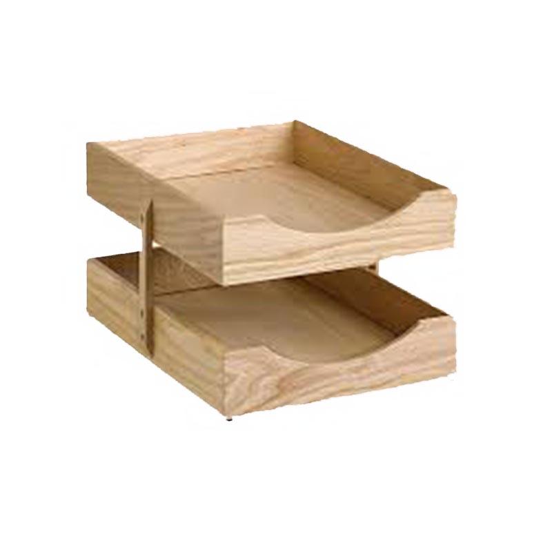 Contract Solid Wood 2-Tier Letter Tray