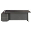 2200 mm Dark Oak Executive Office Desk & Matching Fixed Credenza