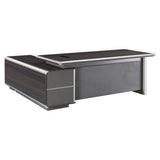 2200mm Dark Oak Executive Office Desk & Matching Fixed Credenza - Additional View 3