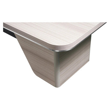 2400 mm Rectangular Boardroom Table FOF-RBT-M506, a Modern Light Wood Finish Conference Table with Rounded Edges and a Sturdy Base.