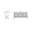 Airport Bench Heavy Duty Steel Three-Seater