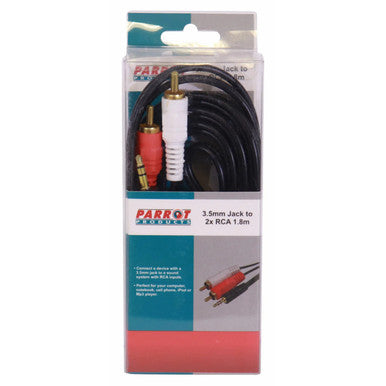 3.5mm Audio Jack to Two Male RCA Cable (1.8 Meters)