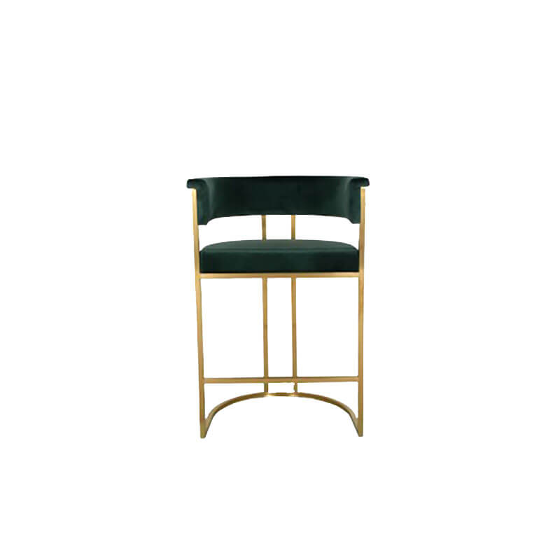 Dee Bar Stool Original Steel Gold Spray Upholstered