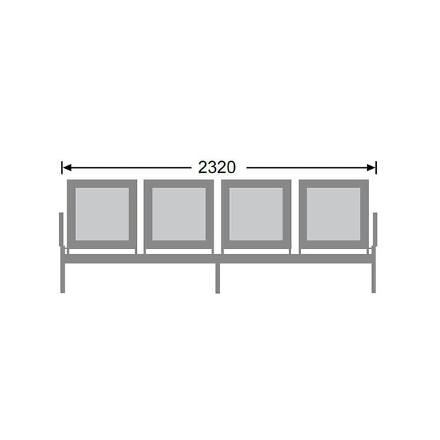 Airport Bench New Chrome Deluxe Four-Seater