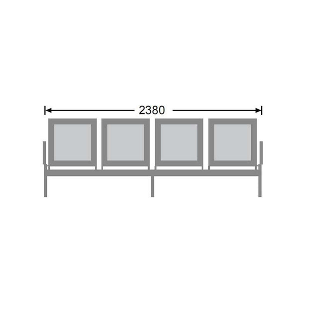 Airport Bench Stainless Steel Four-Seater