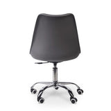 Grey office chair with a 5-star nylon base, featuring a modern ergonomic design, on a white background, showcasing its stylish and functional typist roller chair with wheels, perfect as a nylon base chair.