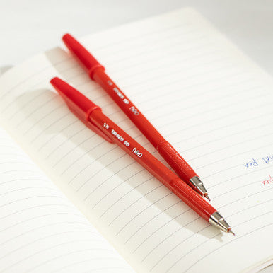 Q-8 0.5mm Ball Point Pen, Mini Tip (Box of 12) Red